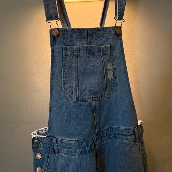 Distressed Jean Overalls - Picture 3 of 4